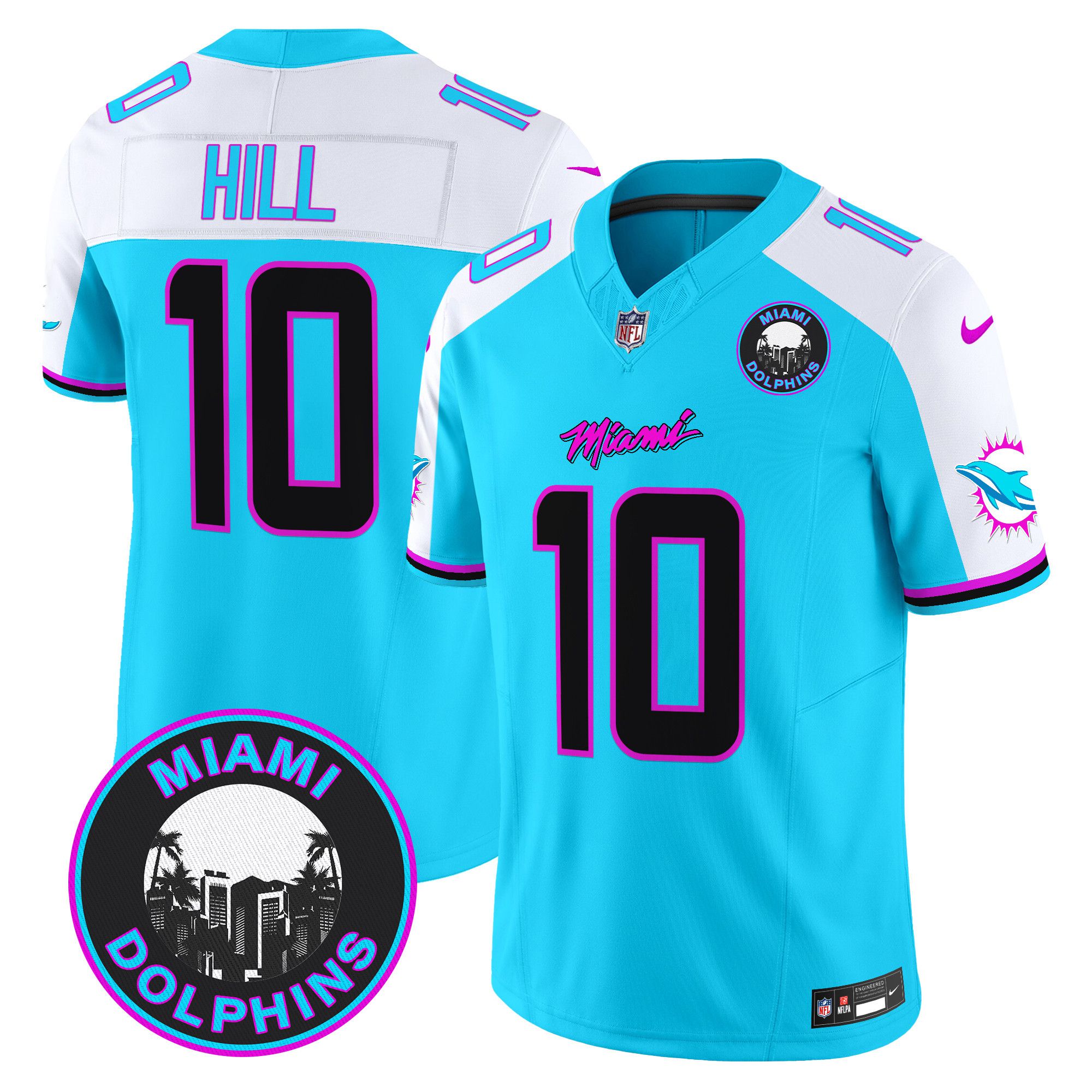 Men Miami Dolphins #10 Hill Light Blue 2024 Nike Vapor Limited NFL Jersey->indianapolis colts->NFL Jersey